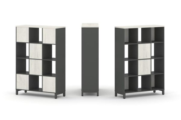 Набор стеллажа 1 сторонний, 4 яруса SN.NS-431 (1121х400х1615) (Антрацит/Дуб Наварра/Металл Антрацит) Набор стеллажа 1 сторонний, 4 яруса SN.NS-431 (1121х400х1615) (Антрацит/Дуб Наварра/Металл Антрацит)