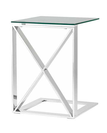 Журнальный стол 40*40 КРОСС серебро (Журнальный стол Кросс серебристый)