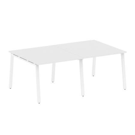 Стол для переговоров (2 столешницы) на А-образном м/к Metal System Style БА.ПРГ-2.1 2000x1235x750 (Белый/Белый металл)