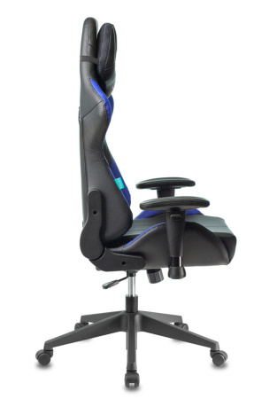 Кресло игровое Zombie VIKING 5 AERO черный/синий эко.кожа с подголов. крестов. пластик (Синий) Кресло игровое Zombie VIKING 5 AERO черный/синий эко.кожа с подголов. крестов. пластик (Синий)