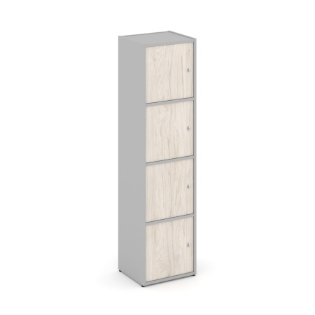 Стеллаж Locker Plus LK.K-004 408x350x1593 (Серый | Денвер Светлый)