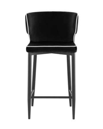 Стул полубарный Матео с кантом велюр черный (Стул полубарный Матео черный)