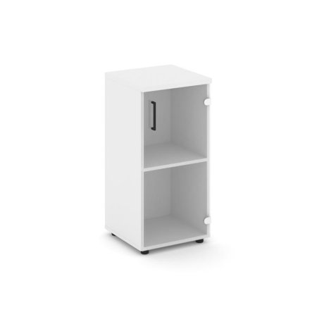 Шкаф низкий узкий SN.STU.E-302(R) (400х400х833) (Белый/Прозрачный)