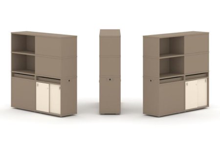 Тумба двойная + высокая надставка ES.NB.2V-21 (1500х410х1520) (Латте/Сатин)