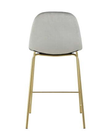 Стул полубарный Валенсия велюр серый золотые ножки (Стул полубарный Валенсия серый)