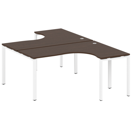 Рабочая станция криволинейная Metal System Style БП.РАС-СА-2.4 1600x2435x750 (Венге Цаво/Белый металл)
