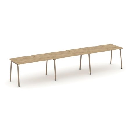 Рабочая станция 3 места ES.RS-3.3-VK (4140х730х750) (Тиквуд Светлый/Металл Латте)