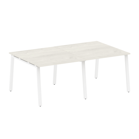 Стол для переговоров (2 столешницы) на А-образном м/к Metal System Style БА.ПРГ-2.1 2000x1235x750 (Дуб наварра/Белый металл)