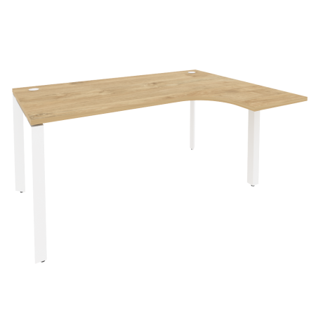 Стол эргономичный правый на П-образном м/к Onix O.MP-SA-4R 1580x1180x750 (Тиквуд Светлый/Белый Металл)
