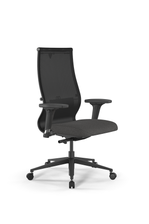 Кресло для руководителя Метта SynchroSit 10 B2-165D - T+Bahama /Kb00/Wh12/D02P(M23.B11.G19.W02) (Темно-серый | Черный)