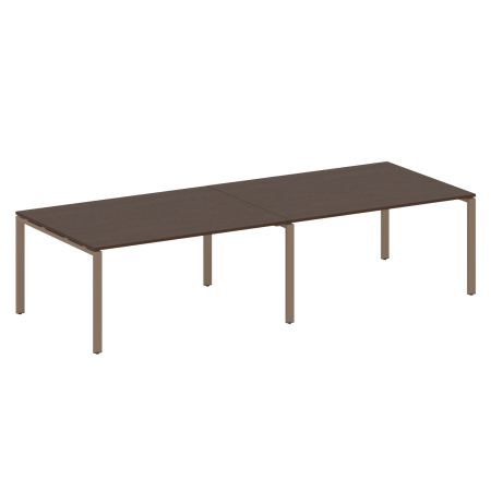 Переговорный стол 2 столешницы Metal System Style БП.ПРГ-2.4 3200x1235x750 (Венге Цаво/Мокко металл)