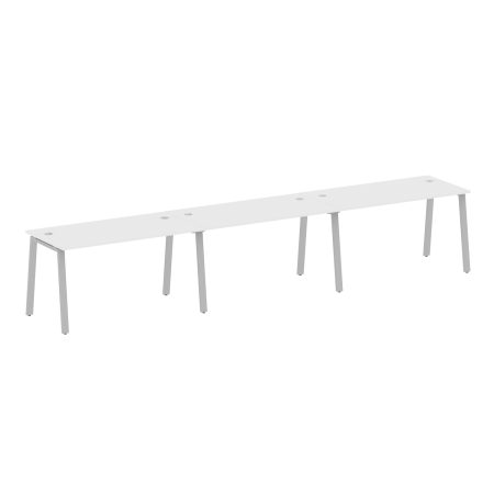 Рабочая станция на 3 рабочих места на А-образном м/к Metal System Style БА.СМ-3.3 4200x720x750 (Белый/Серый металл)