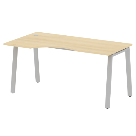 Стол криволинейный левый Metal System Style БА.СА-1 Л 1600x900x750 (Акация/Серый металл)