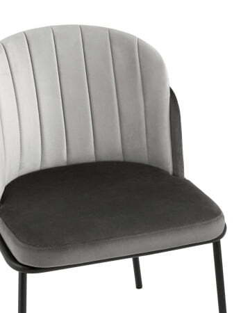 Стул Дабл велюр тёмно-серый со светло-серой вставкой (Стул Дабл темно-серый, светло-серый)
