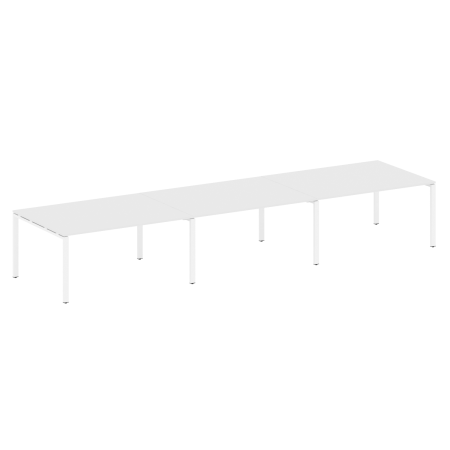 Переговорный стол 3 столешницы Metal System Style БП.ПРГ-3.4 4800x1235x750 (Белый/Белый металл)