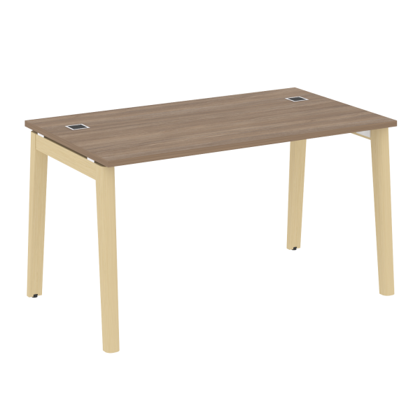 Стол руководителя на деревянных опорах Onix Wood Direct OW.SRR-3.8 1380x800x750 (Дуб Аризона/Дуб Светлый)