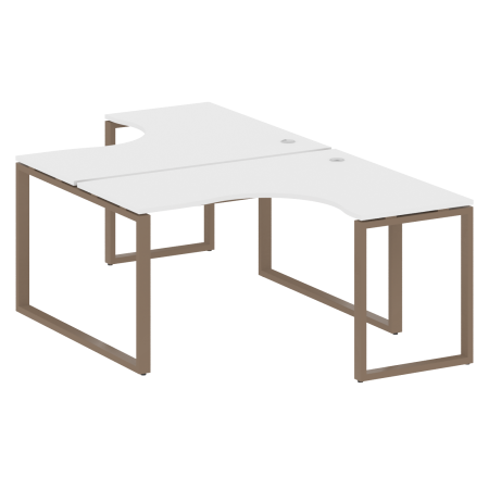Рабочая станция криволинейная Metal System Style БО.РАС-СА-2.3 1400x2435x750 (Белый/Мокко металл)