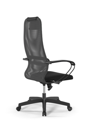 Кресло для руководителя Метта Sit 8 B1-8K - X1+UMF(X1) /Uh00/Wh00/K1bL(M09.B02.G15.W01) (Светло-серый | Черный)