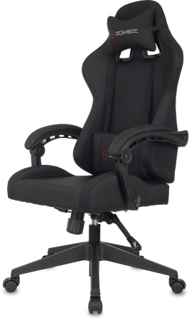 Кресло игровое Zombie Predator черный Neo Black с подголов. крестов. пластик (Черный)