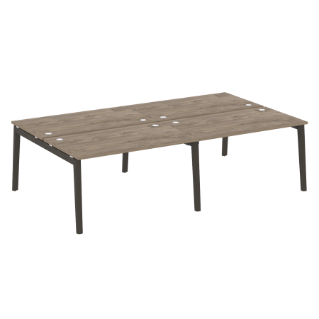 Рабочая станция на деревянных опорах Onix Wood OW.D.RS-4.3.8 2760x1635x750 (Тиквуд Темный/Дуб Темный)