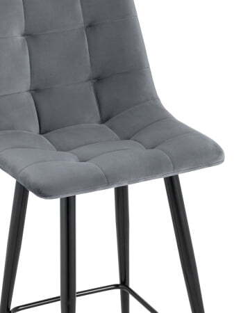 Стул полубарный Джанго велюр тёмно-серый высота сиденья 60 см (Стул полубарный Джанго темно-серый)