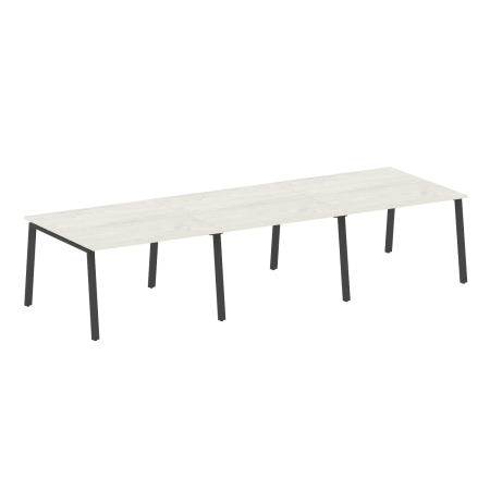 Стол для переговоров (3 столешницы) на А-образном м/к Metal System Style БА.ПРГ-3.2 3600x1235x750 (Дуб наварра/Антрацит металл)