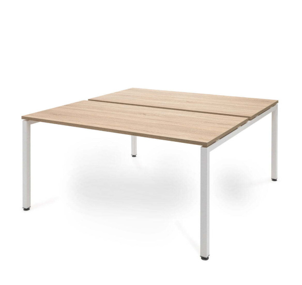 TOUR LIGHT  Бенч-система 2 рабочих места 140143 (Дуб калифорнийский/Белый металл)