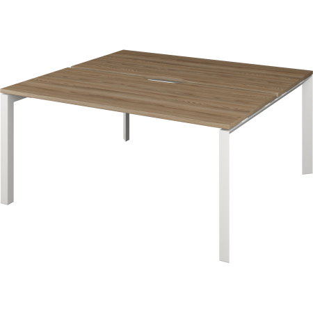 Бенч двойной на 2 рабочих места Аргентум-МП НТМП.П.Б2-120 1200x1496x750 (Дуб сафари/Белый)