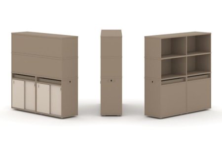 Тумба двойная + высокая надставка ES.NB.2V-7 (1500х410х1520) (Латте/Капучино)