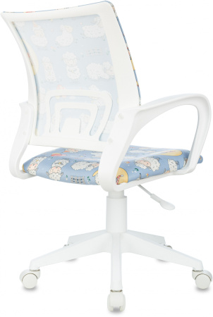 Кресло детское BUROKIDS 1 W голубой овечки крестов. пластик пластик белый (Мультиколор)
