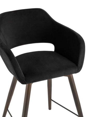 Стул полубарный Саймон велюр черный (Стул полубарный Саймон черный)
