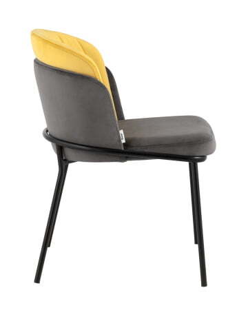 Стул Дабл велюр тёмно-серый с оранжевой вставкой (Стул Дабл темно-серый, оранжевый)