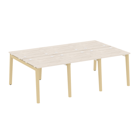 Рабочая станция на деревянных опорах Onix Wood OW.D.RS-6.0.7 2340x1475x750 (Дуб Аризона/Дуб Светлый)
