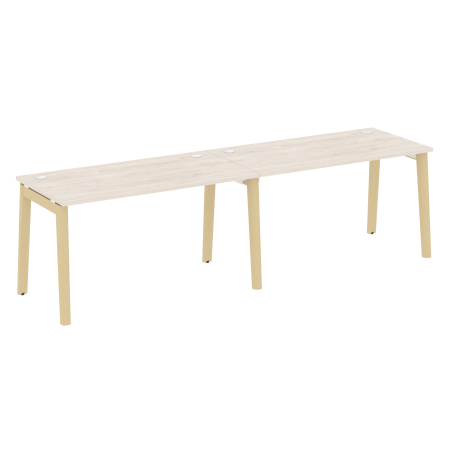 Рабочая станция на деревянных опорах Onix Wood OW.RS-2.3.7 2760x720x750 (Дуб Аризона/Дуб Светлый)