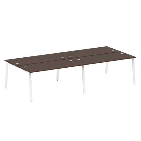Рабочая станция на 4 рабочих места на А-образном м/к Metal System Style БА.СМ-4.4 3200x1475x750 (Венге Цаво/Белый металл)