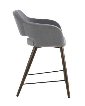 Стул полубарный Саймон велюр тёмно-серый (Стул полубарный Саймон темно-серый)