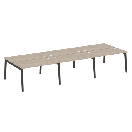 Рабочая станция на деревянных опорах Onix Wood OW.D.RS-6.3.7 4140x1475x750 (Дуб Аттик/Дуб Темный)