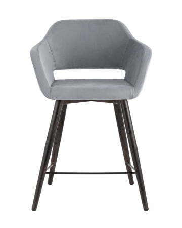 Стул полубарный Саймон велюр серый (Стул полубарный Саймон серый)