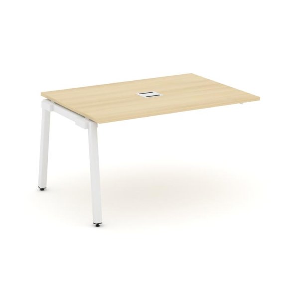 Проходной наборный элемент переговорного стола SN-5A.NSPRG-003 (1380х980х750) (Акация Лорка/Металл Белый)