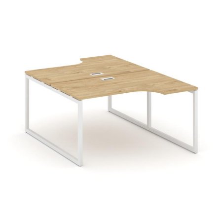 Рабочая станция эргономичная SN-4O.DRPA-021 (1380х1632/1992х750) (Тиквуд Светлый/Металл Белый)