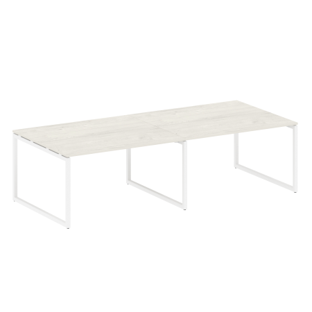 Переговорный стол 2 столешницы Metal System Style БО.ПРГ-2.3 2800x1235x750 (Акация/Антрацит металл)
