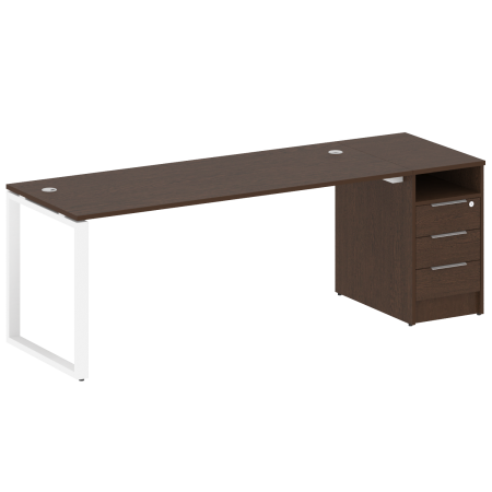 Рабочая станция Metal System Style БО.РС-СТП-1.5 2212x720x750 (Венге Цаво/Белый металл)