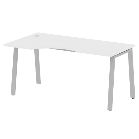 Стол криволинейный левый Metal System Style БА.СА-1 Л 1600x900x750 (Белый/Серый металл)