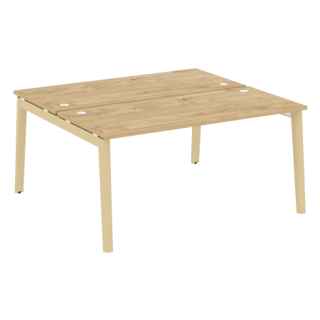 Рабочая станция на деревянных опорах Onix Wood OW.D.RS-2.4.7 1580x1475x750 (Тиквуд Светлый/Дуб Светлый)