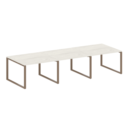 Переговорный стол 3 столешницы Metal System Style БО.ПРГ-3.2 3600x1235x750 (Дуб Наварра/Мокко металл)