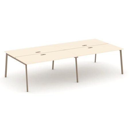 Рабочая станция 4 места ES.D.RS-4.4-LP (3160х1500х750) (Сатин/Металл Латте)