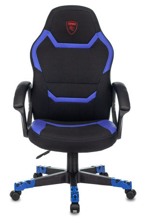 Кресло игровое Zombie 10 черный/синий ткань/эко.кожа крестов. пластик (Черный | Синий)