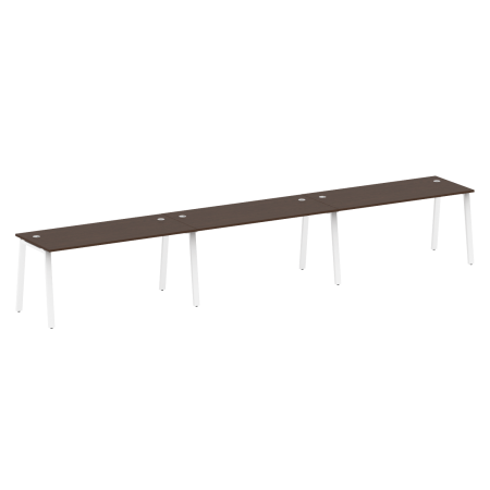 Рабочая станция на 3 рабочих места на А-образном м/к Metal System Style БА.СМ-3.4 4800x720x750 (Венге Цаво/Белый металл)