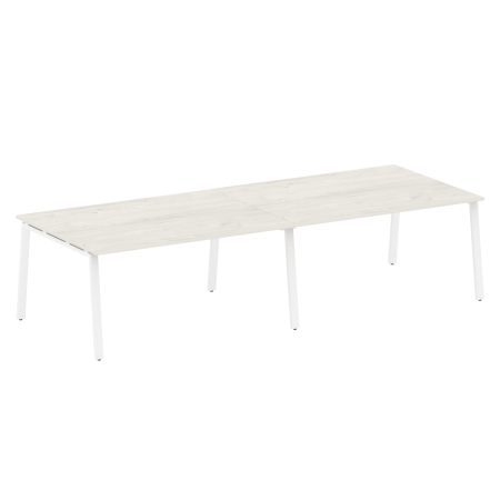 Стол для переговоров (2 столешницы) на А-образном м/к Metal System Style БА.ПРГ-2.4 3200x1235x750 (Дуб наварра/Белый металл)