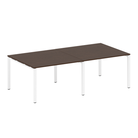 Переговорный стол 2 столешницы Metal System Style БП.ПРГ-2.2 2400x1235x750 (Венге Цаво/Белый металл)